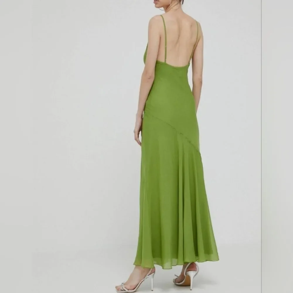 Abercrombie & Fitch Y2K Inspired Green Cowl Neck Slip Maxi Dress X-Small XS NWT